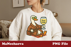 Funny Wine Goose Sublimation | Spa Duck PNG Product Image 1