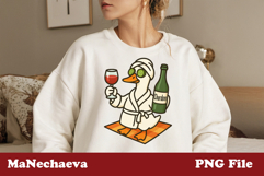 Spa Duck Sublimation | Wine Robe Relax Humor PNG Product Image 1