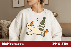 Riesling Goose Sublimation | Drunk Bird PNG Clipart Product Image 1