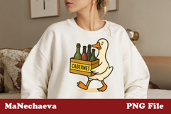 Cabernet Goose Sublimation | Wine Box Duck PNG Art Product Image 1
