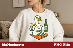 Pinot Grigio Goose Sublimation | Spa Wine Duck PNG Product Image 1