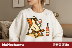 Rosé Wine Goose Sublimation | Vacation Duck PNG Product Image 1