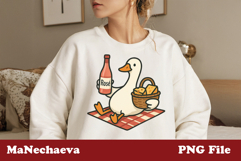 Rosé Wine Goose PNG | Picnic Cheese Sublimation Product Image 1