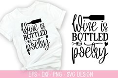 Wine is bottled poetry SVG - Wine Quotes Design Product Image 1