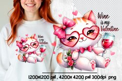 Wine is my Valentine funny Valentine sublimation Product Image 1