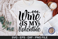 Wine is my valentine - Coaster SVG Design Product Image 1