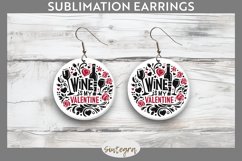Wine Is My Valentine v1 Round Earrings Sublimation Product Image 1