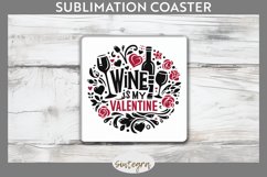 Wine Is My Valentine v1 Square Coaster Sublimation Product Image 1