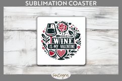 Wine Is My Valentine v4 Square Coaster Sublimation Product Image 1