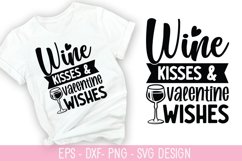 Wine kisses and valentine wishes - Valentine&#039;s Day SVG Desi Product Image 1