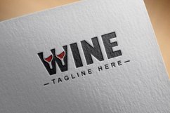 W letter logo on white background with red wine concept Product Image 2