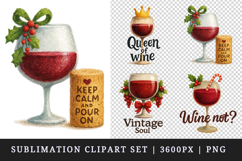 Wine Lover clipart printable sublimation design png Product Image 1