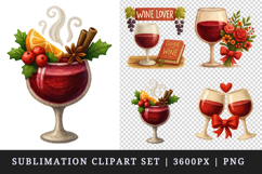 Wine Lover clipart printable sublimation design png Product Image 1