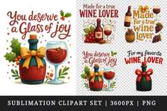 Wine Lover clipart printable sublimation design png Product Image 1