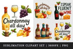 Wine Lover clipart printable sublimation design png Product Image 1