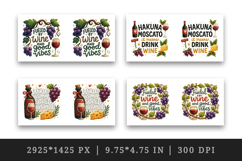 Wine Lover mug wrap printable sublimation design Product Image 2