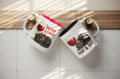Wine Lover mug wrap printable sublimation design Product Image 3