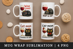 Wine Lover mug wrap printable sublimation design Product Image 1