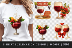 Wine Lover t-shirt printable sublimation design png Product Image 1