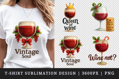 Wine Lover t-shirt printable sublimation design png Product Image 1