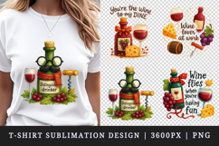 Wine Lover t-shirt printable sublimation design png Product Image 1