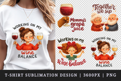 Wine Lover t-shirt printable sublimation design png Product Image 1