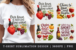 Wine Lover t-shirt printable sublimation design png Product Image 1