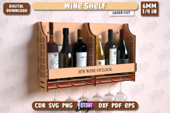 Wine Bottle Rack Shelf Laser Cut Bundle, Wine Quotes SVG Product Image 3