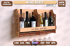 Wine Bottle Rack Shelf Laser Cut Bundle, Wine Quotes SVG Product Image 6