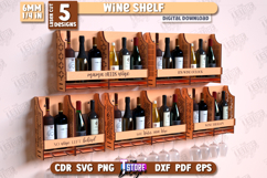 Wine Bottle Rack Shelf Laser Cut Bundle, Wine Quotes SVG Product Image 1