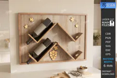 Wine Shelf Stand Laser Cut | Wine Bottle Holder | Wall Rack Product Image 1