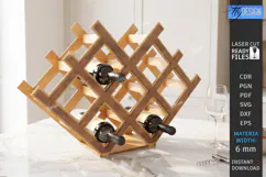 Wine Shelf Stand Laser Cut | Wine Bottle Holder | Wine Rack Product Image 1