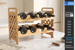 Wine Shelf Stand Laser Cut | Wine Bottle Holder | Wine Rack Product Image 1