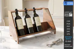 Wine Shelf Stand Laser Cut | Wine Bottle Holder | Wine Rack Product Image 1