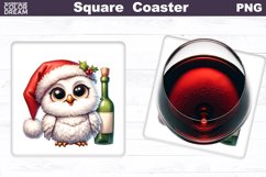 Christmas Wine Square Coaster | Bird Wine Coaster Bundle Product Image 4