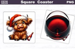 Christmas Wine Square Coaster | Bird Wine Coaster Bundle Product Image 9