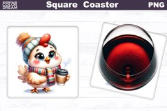 Christmas Wine Square Coaster | Bird Wine Coaster Bundle Product Image 10