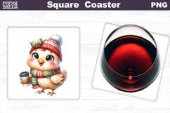 Christmas Wine Square Coaster | Bird Wine Coaster Bundle Product Image 11