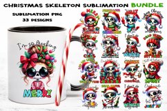 Christmas skeleton Sublimation BUNDLE PNG. Product Image 1