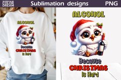 Wine Animal Christmas Sublimation | Sarcastic Christmas Product Image 1