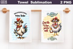 Funny Wine Quotes Towel | Chicken Wine Kitchen Towel Product Image 1