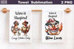 Funny Wine Quotes Towel | Chicken Wine Kitchen Towel Product Image 1