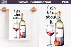 Wine Kitchen Towel Sublimation | Valentine Towel Product Image 1