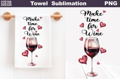 Wine Kitchen Towel Sublimation | Valentine Towel Product Image 1
