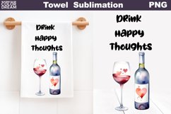 Wine Kitchen Towel Sublimation | Valentine Towel Product Image 1