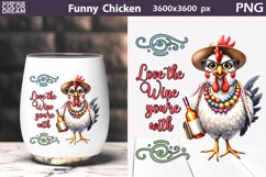Funny Chicken Wine Sublimation | Wine Tumbler Sublimation Product Image 1