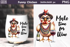 Funny Chicken Wine Sublimation | Wine Tumbler Sublimation Product Image 1