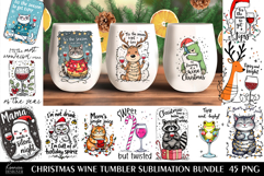 Funny Christmas Quotes |Wine Tumbler Sublimation BUNDLE Product Image 1