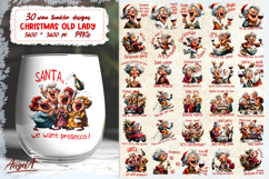 Christmas wine tumbler design Bundle Funny elderly old lady Product Image 1