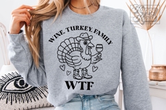 Wine Turkey Family SVG PNG - Funny Thanksgiving Crew Turkey Product Image 1